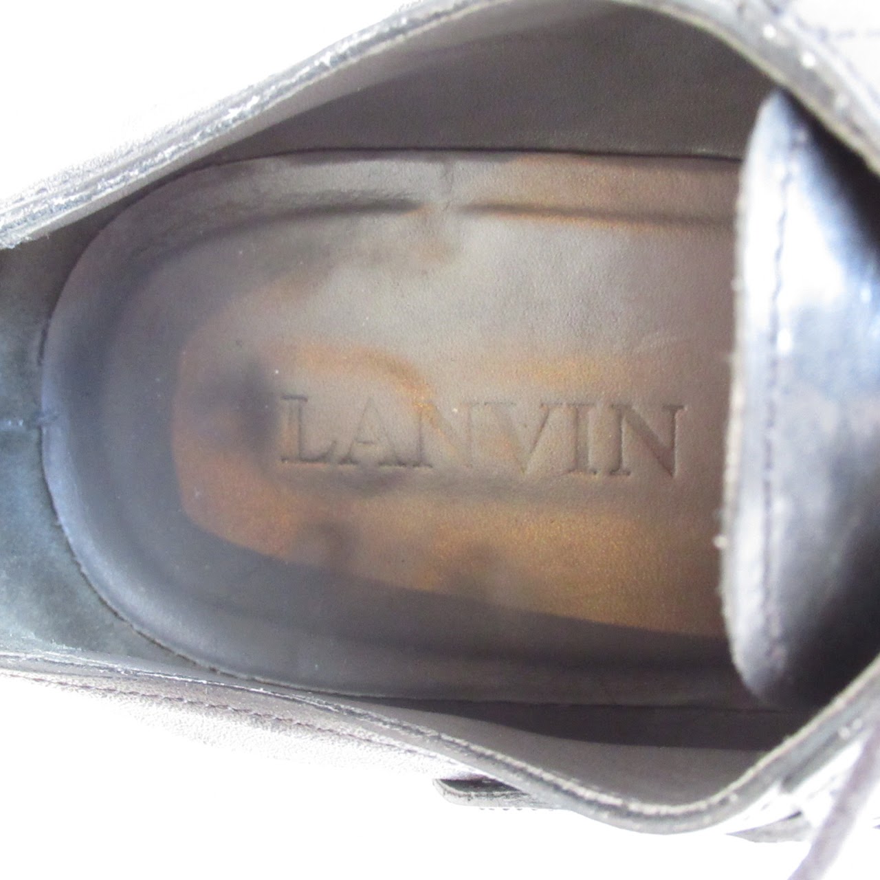 Lanvin Black Leather Derby Brogues