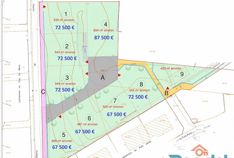  Vente Terrain à bâtir - 654m² à Marcilly-sur-Tille (21120) 