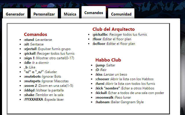 Habbo Tools Chrome Web Store - bullet club theme roblox id youtube