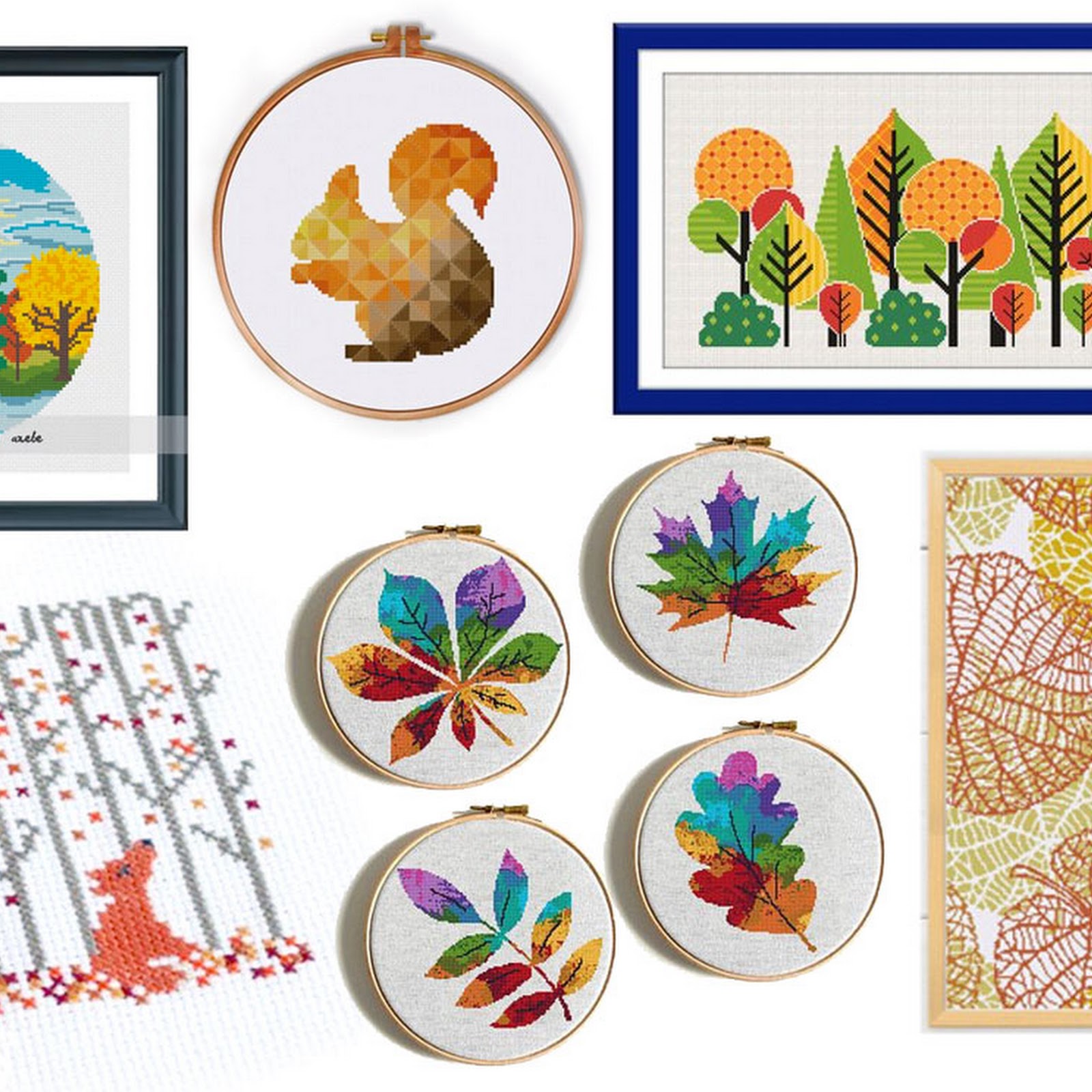 15 Modern Fall Cross Stitch Patterns