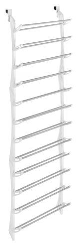 Whitmor 6486-1746-WHT Over-The-Door Shoe Rack, White, 36-Pair