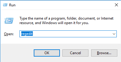 Windows + R을 누르고 regedit를 입력하고 Enter 키를 누릅니다.