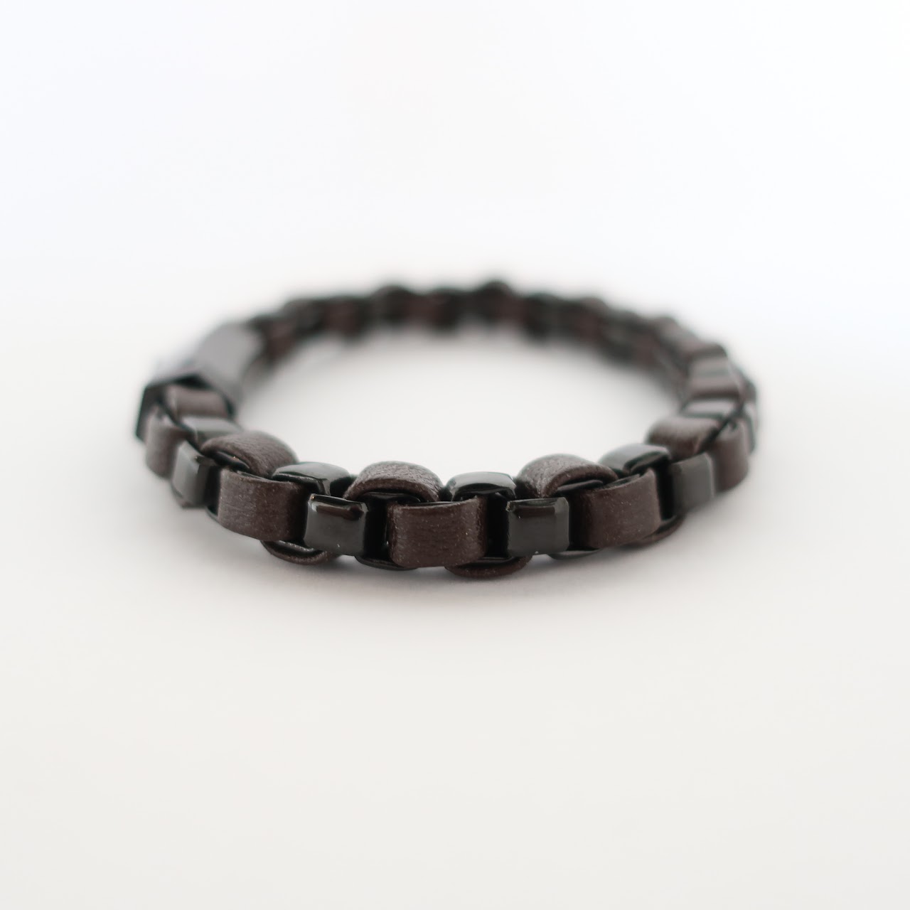 R.H. Macy & Co. NEW Mens Steel and Leather Bracelet