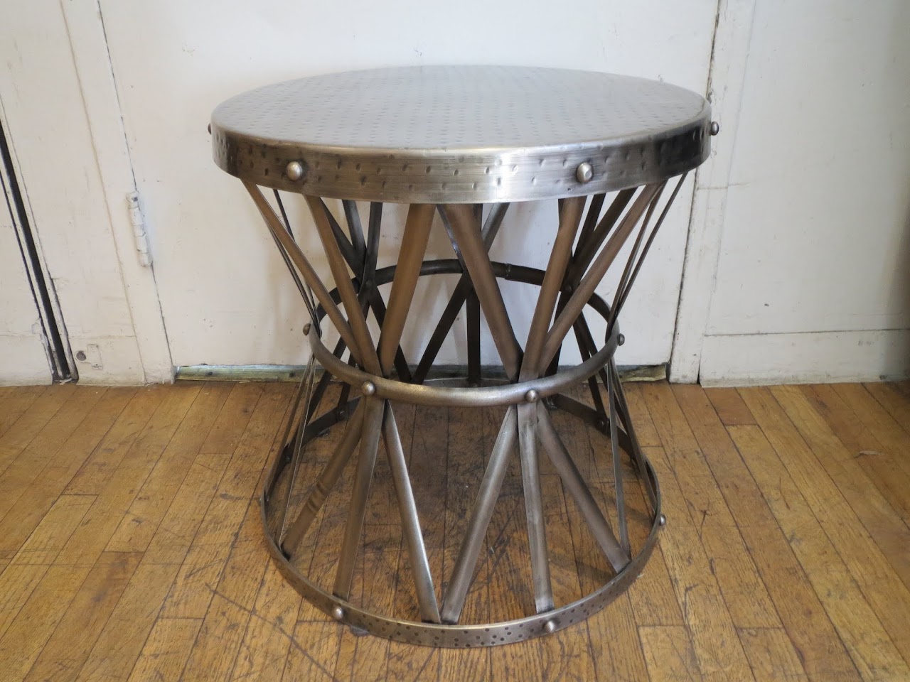 Hammered Metal End Table 1