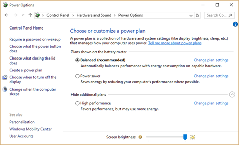 Plan d'alimentation, Créer, Personnalisé, Windows