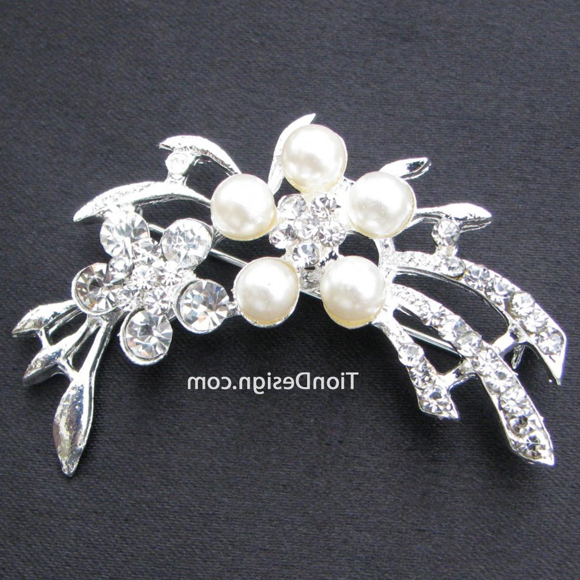 Crystal and Pearl Brooch