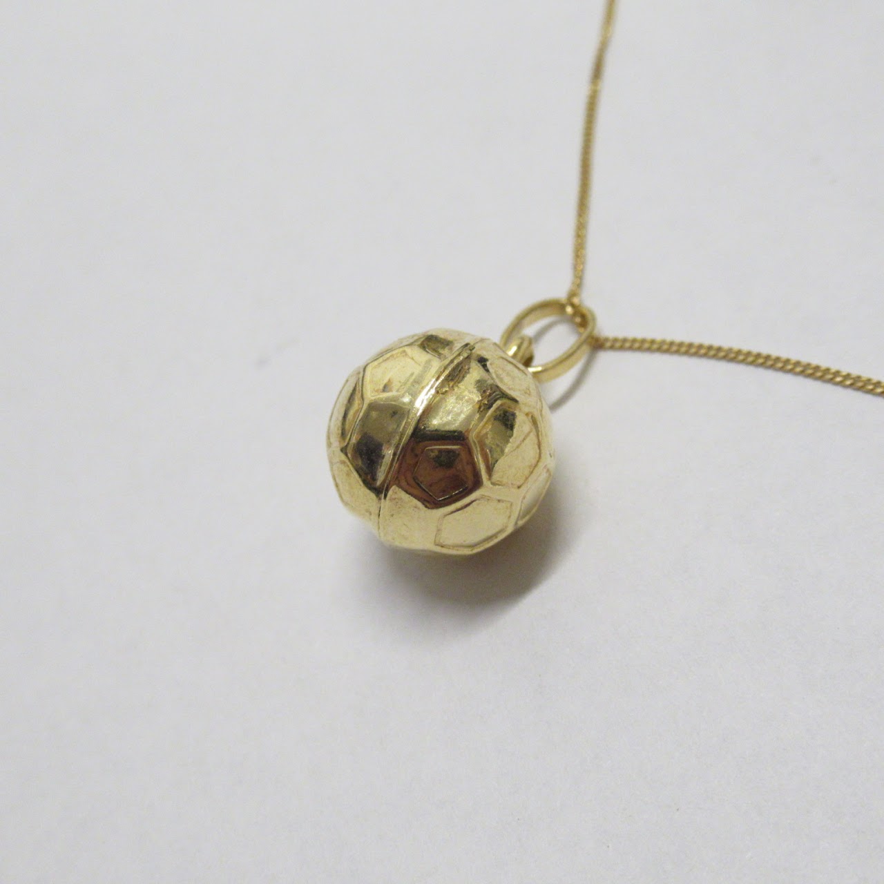 18K Gold Soccer Ball Pendant Necklace