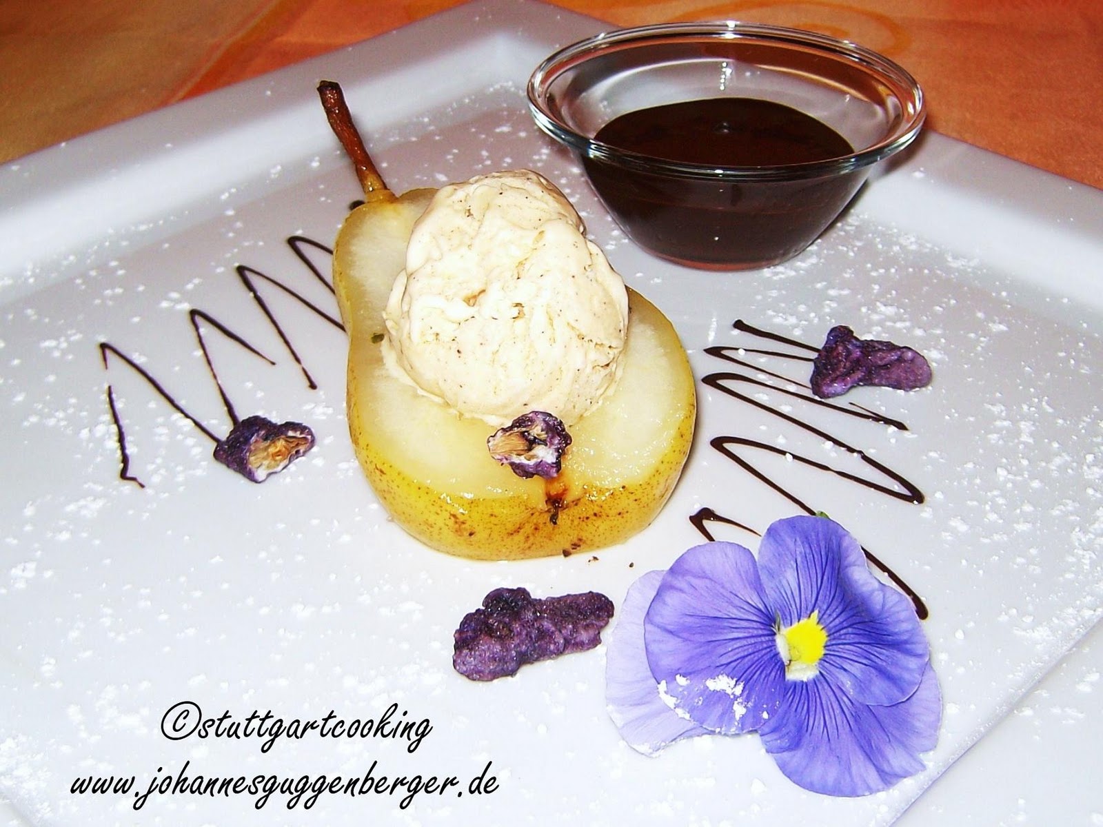 stuttgartcooking: Birne Helene mit Vanille-Parfait nach Escoffier