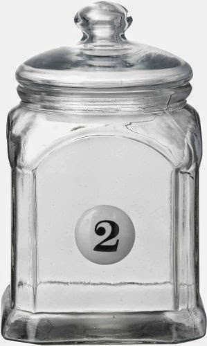  Square Glass Biscotti Jar - Number 2