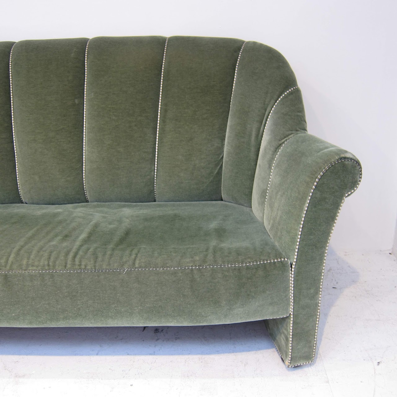 Custom Mohair Shellback Sofa