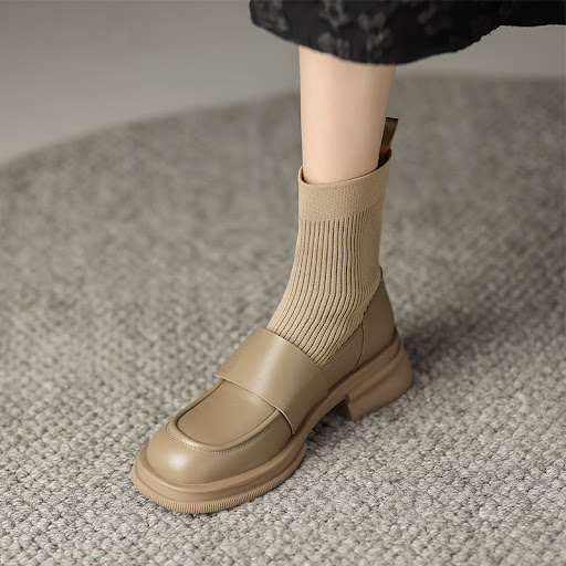 Title 8, Womens Fashion Simple Thick Heel Stretch Thin ...