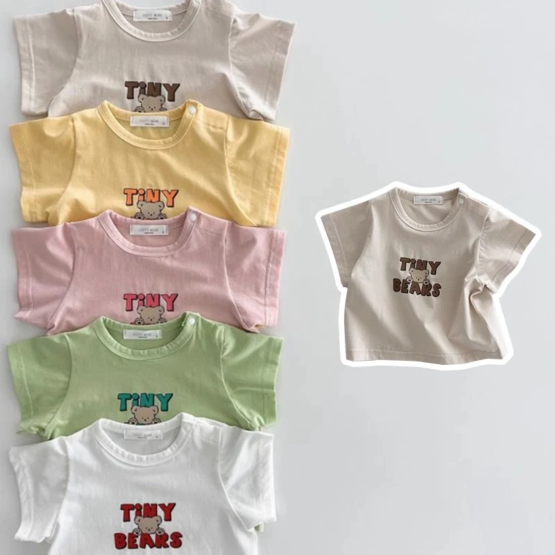 Camiseta Bebé Manga Corta Verano Delgada Ligera Transpirable Suave Fresca Ideal Para El Calor Niños Pequeños Ropa Veraniega Cómoda