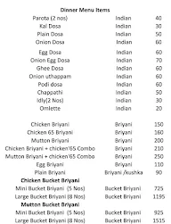 Bommaraja Mess menu 2