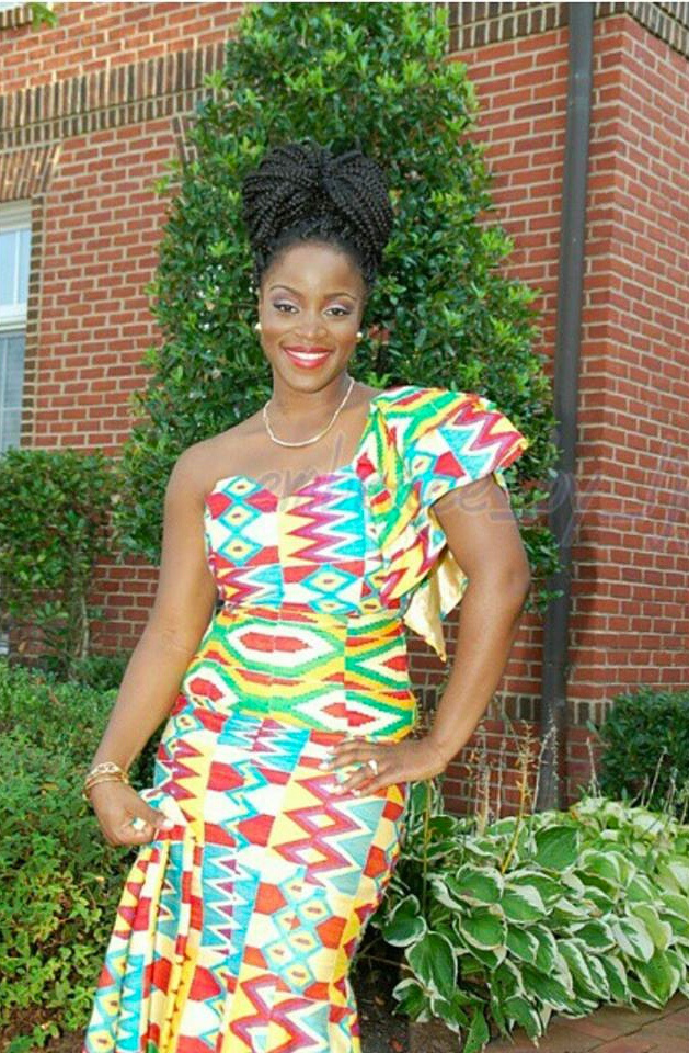 Ghana Kente Kaba Styles For Engagement 