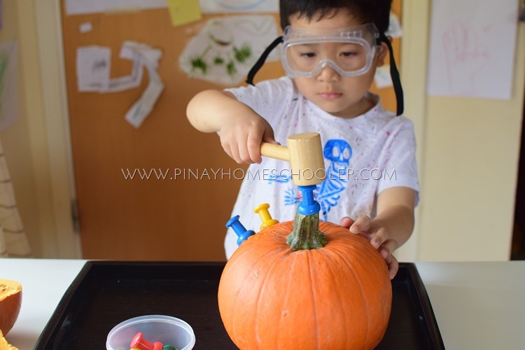 Push Pin Hammering Pumpkin