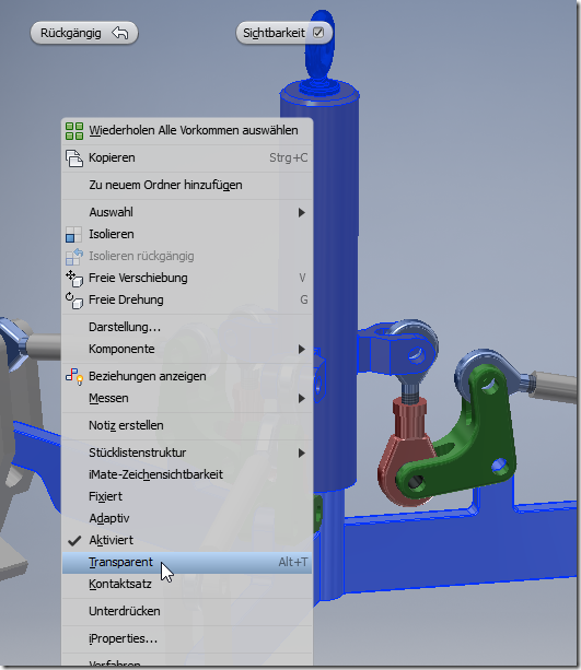 Autodesk Inventor Faq Inventor 17 Komponenten Ohne Tricksen Transparent Schalten