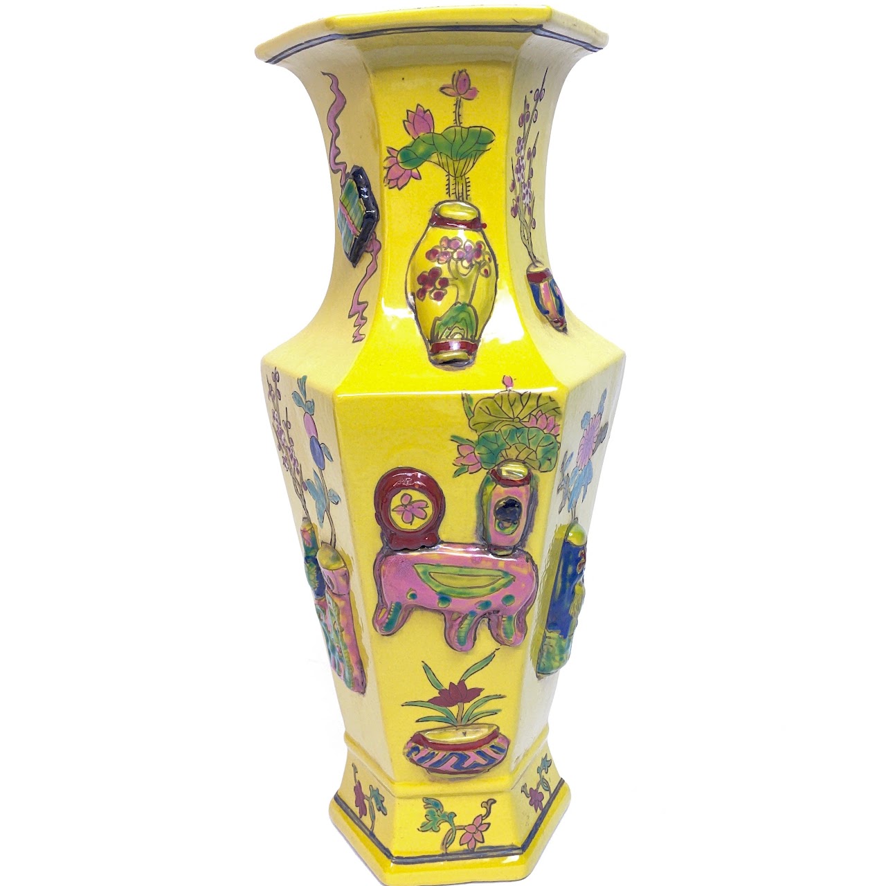 Asian Hand-Painted Porcelain Vase Pair