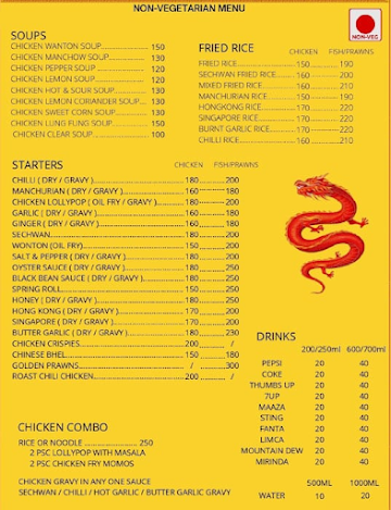 Stir Fry Chinese Restaurant menu 