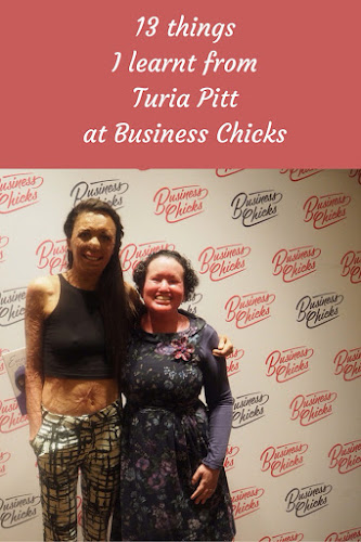 Turia Pitt and Carly Findlay at Business Chicks, Melbourne  - text: 13 things I learnt from Turia Pitt at Business Chicks