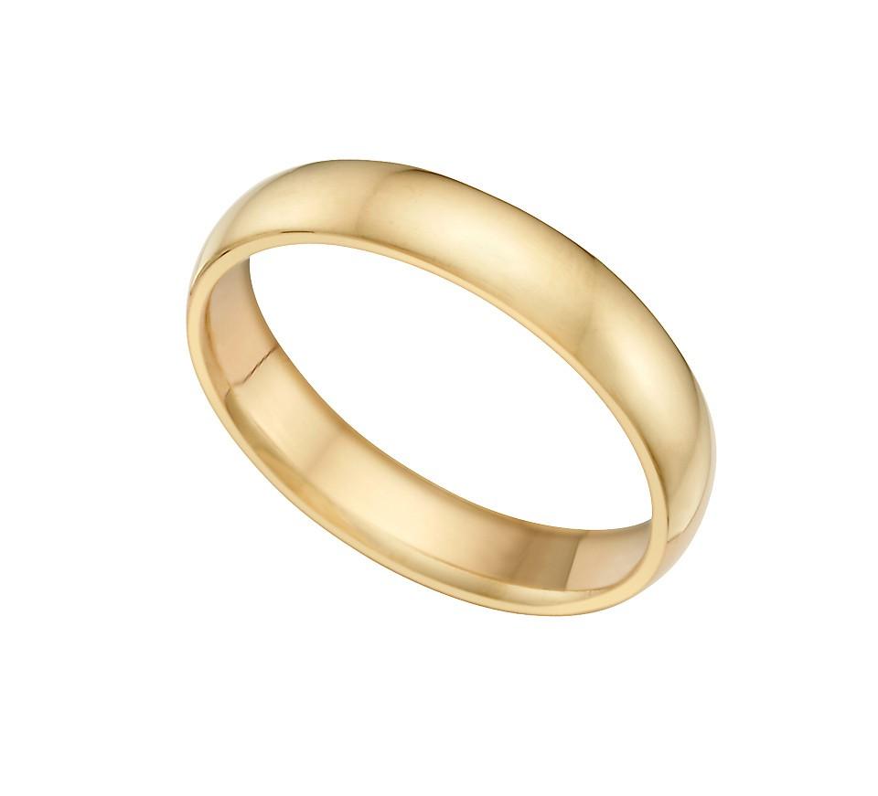 This plain 4mm yellow gold