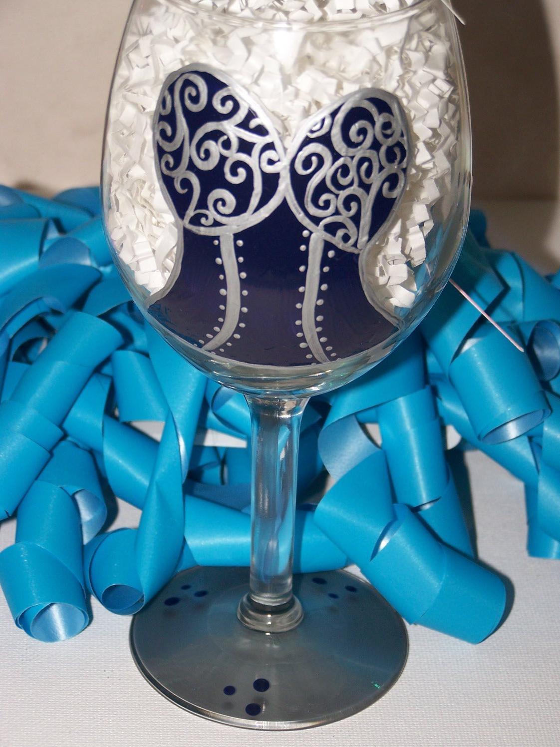 Hand Painted Wine Glass