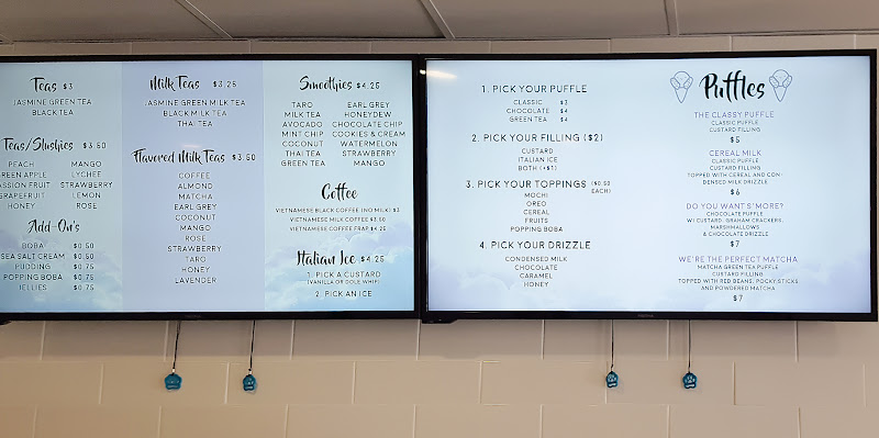 photo of the menu at Boba Bar and Desserts