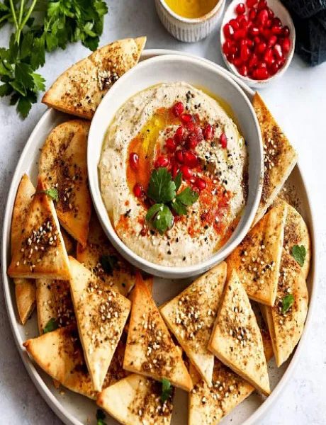 Signature Hummus With Zatar Bread Platter