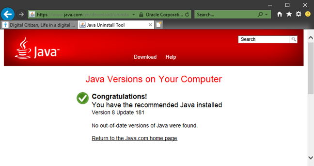 Java, trình duyệt web, bật