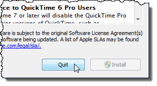 AppleSoftwareUpdateダイアログボックスを閉じる