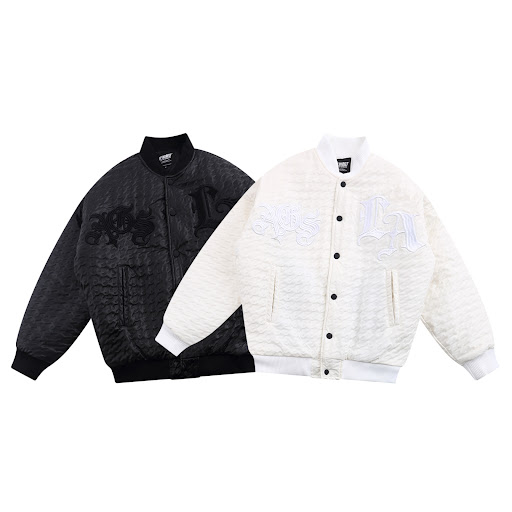 Title 1, Casual jacket with embroidered patchwork PU lea...