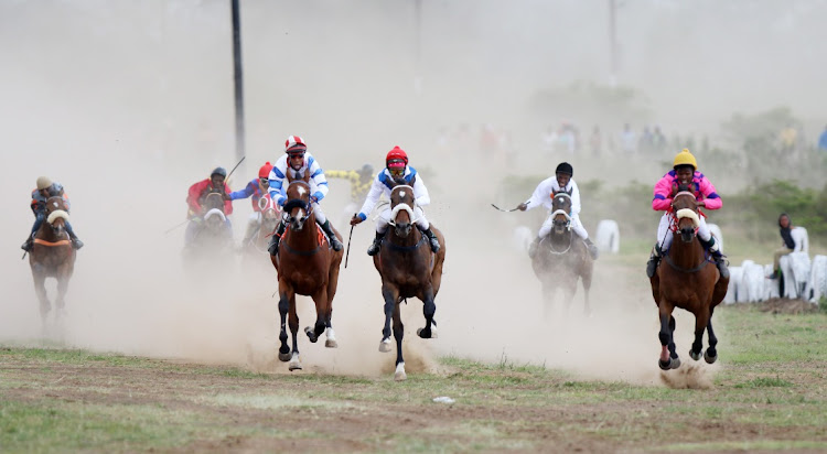 Lwazi the Legend intertaining the crowds on the main stage of the Berling November horse racing Berling near East London. File photo.