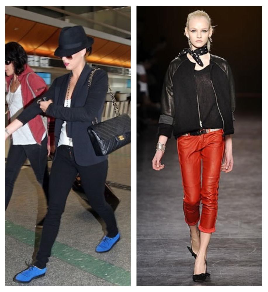 red leather pants: Isabel