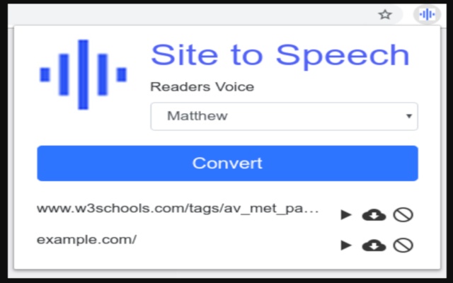 Site to Speech