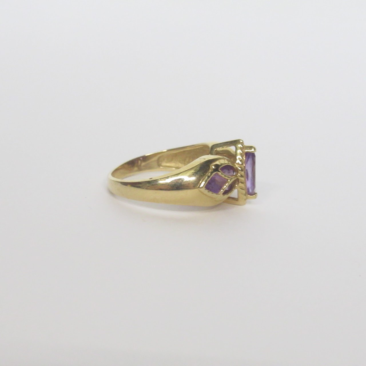 14K Gold & Marquis Amethyst Ring