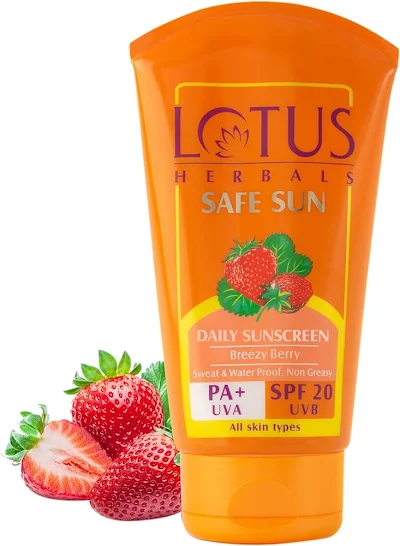 Lotus Herbals Safe Sun Block Cream Breezy Berry SPF 20 100gm