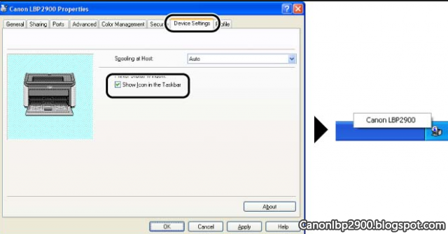 setting canon lbp 2900