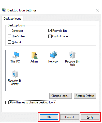 Fare clic su Applica per salvare le modifiche e fare clic su OK per disabilitare la disposizione automatica delle icone del desktop.  Come correggere le icone sul desktop