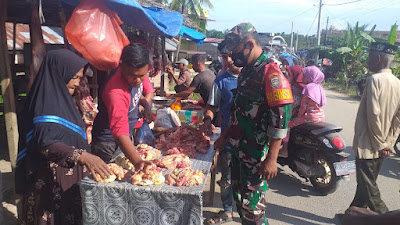 Sambut Idulfitri 1443 H, kodim 0104 Cek Keseragaman Harga Daging Aceh Timur