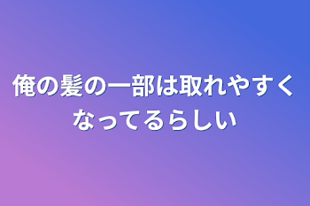 俺の髪の一部は取れやすくなってるらしい