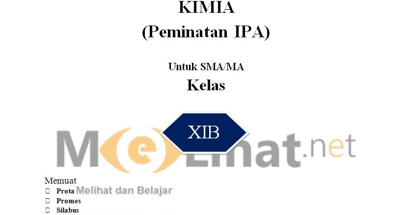 RPP KIMIA SMA, MA Kurikulum 2013 Kelas XI-11 Terbaru - FileNya