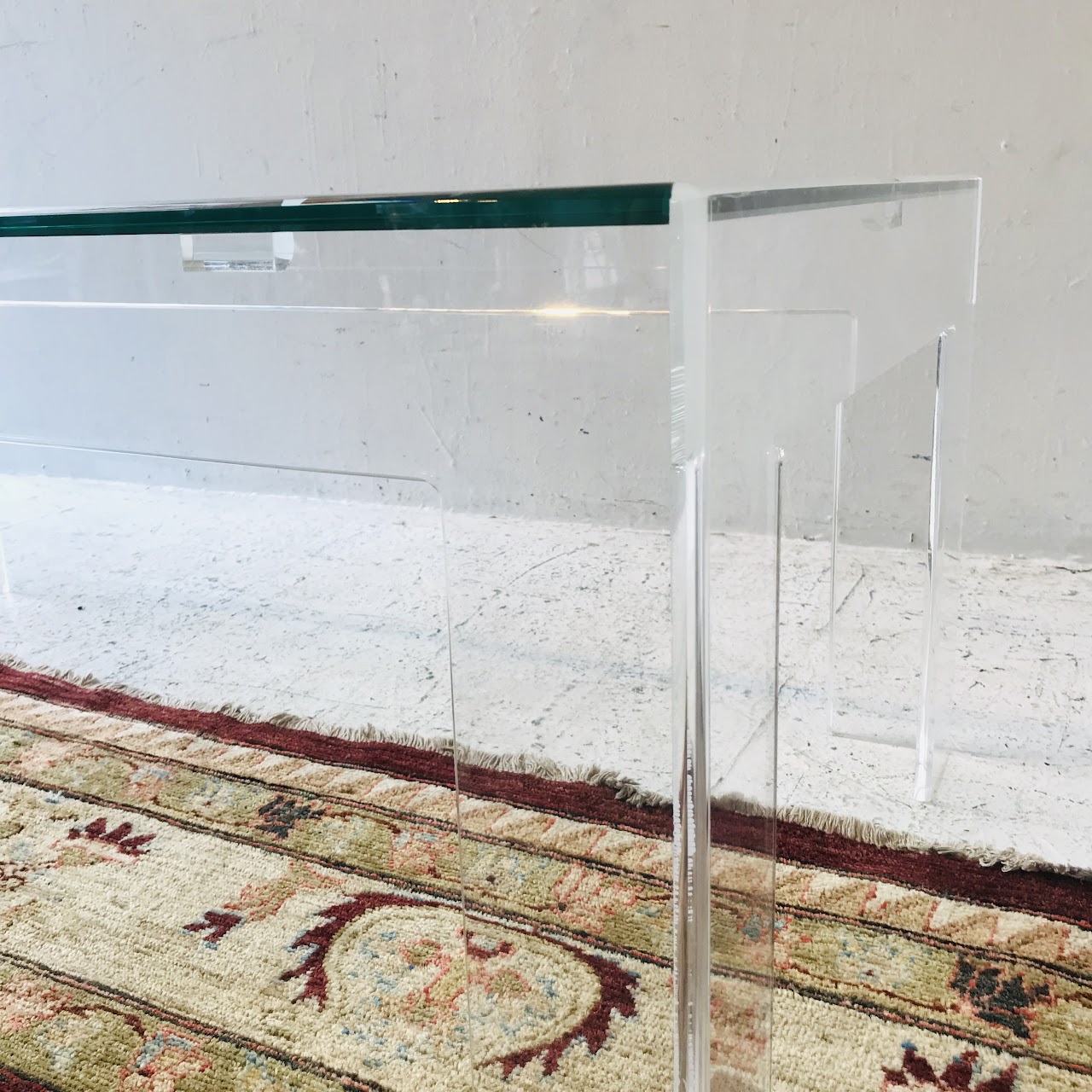 Lucite and Plate Glass Coffee Table