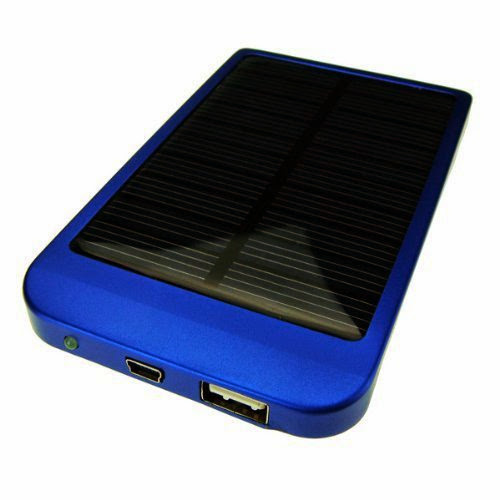  All Powers Universal 2600mah Solar Power Mobile Charger Battery Charger Backup Power Bank Morphous Silicon for Mobile phone,MP3/MP4,PSP,NDS,IPOD Blue Color