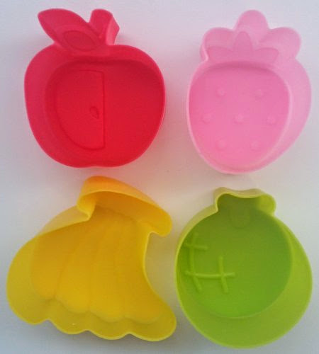  Japanese Strawberry, Melon, Banana, Apple Shaped Microwavable Bento Divider Cups