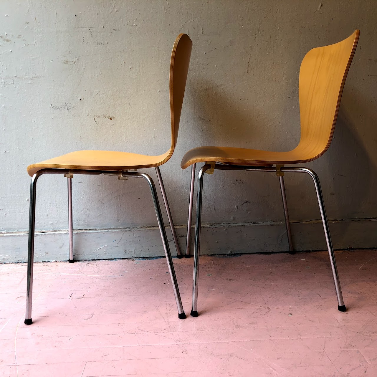 Fritz Hansen-Style Chair Pair