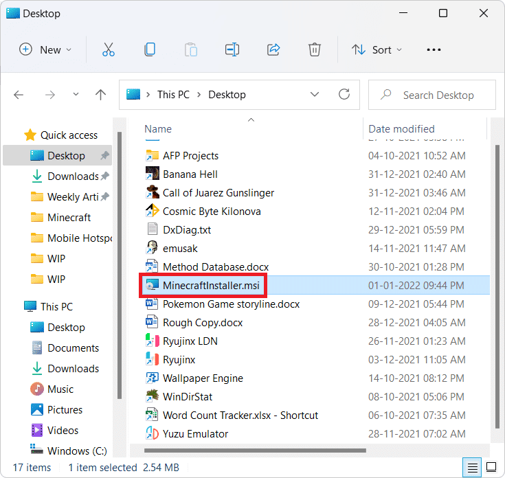 Đã tải xuống trình cài đặt trong File Explorer.  Cách sửa lỗi Minecraft 0x803f8001 trong Windows 11