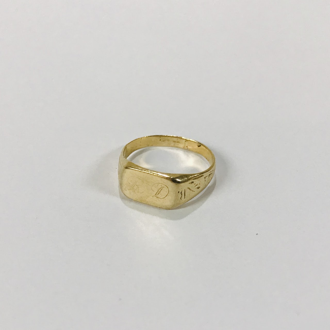 14K Gold Baby Signet Ring