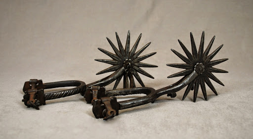  Spurs – Typical of 1800s spurs used by Spanish vaqueros. From Institute of Texan Cultures Showcases Tejanos