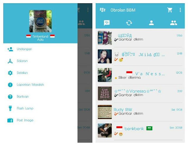 BBM Mod Blue Theme Timberland Versi 2.9.0.51 Apk Terbaru di Android