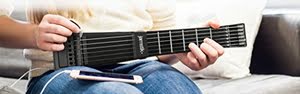 Jamstik+ Black Portable App Enabled MIDI Electric Guitar, for Beginners and Music Creators, iOS, Android & Mac Compatible, with Bluetooth Connectivity, Powered by Zivix