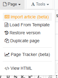 import article in webtexttool